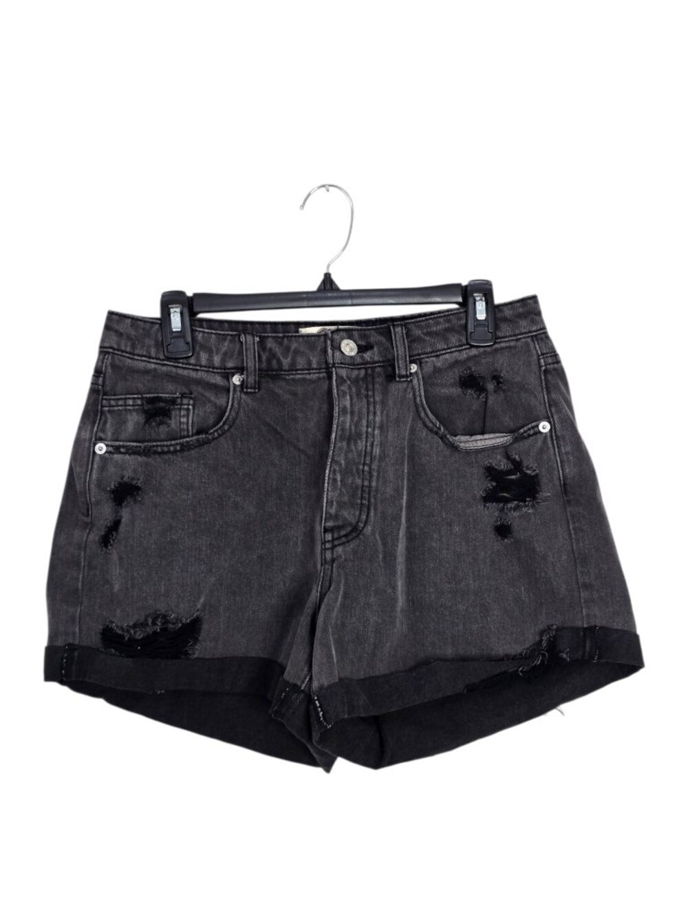We The Free CRVY Faded Black Distressed 100% Cotton Shorts Size US 27 / UK 8